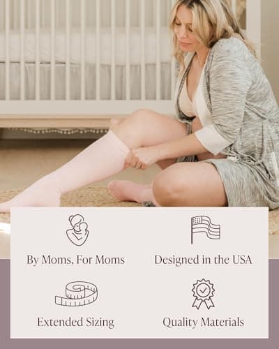 Kindred Bravely Compression Socks 2-Pack | Graduated Compression Socks for Circulation Pregnancy Travel (Taupe & Ivory, Small)
