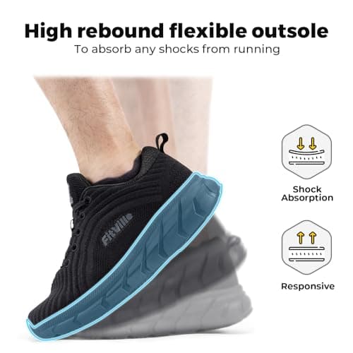 FitVille Extra Wide Width Running Shoes for Men Walking Wide Toe Box Cushioned Well Comfortable Lightweight All Black