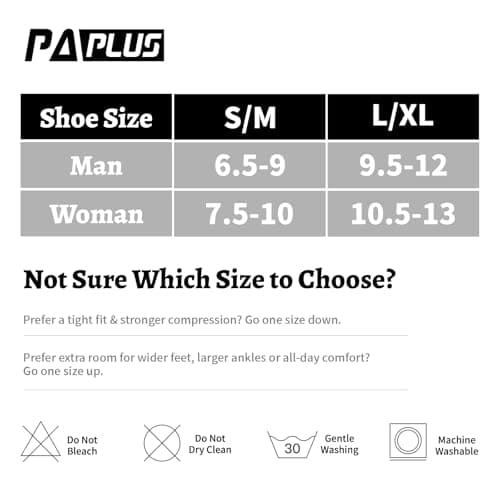 PAPLUS Athletic Crew Compression Socks (6 Pairs) for Men & Women, Running Socks With Arch Support for Nurses, Travel, Everyday