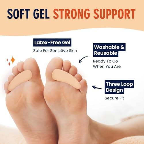 Dr. Frederick's Original Hammer Toe Corrector Gels - 2 Pairs - All-Day Relief for Crooked & Overlapping Toes - Soft Cushioning - Symptomatic Support for Toe Alignment - Beige - 3 Loop Design