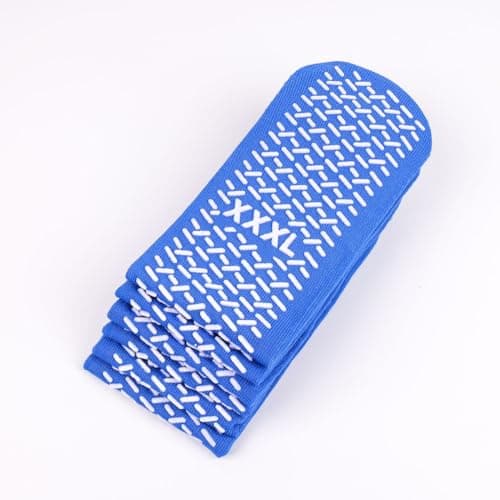 3XL Slip Stop Single Tread Slipper Socks | Triple Extra Large Blue Extra Wide Bariatric, Non Slip Sock, (3 Pairs)