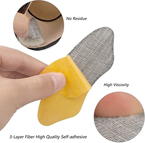 Heel Pads for Shoe that are Too Big, Inserts for Women, Heel Grips for Womens Mens, Protectors Cushion Liners for Blisters Loose Shoes, Comfort Fillers (BeigeBlack 4Pairs)
