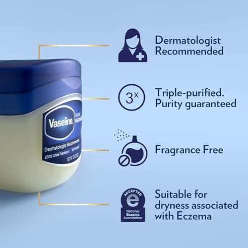 Vaseline Original Healing Jelly, Skin Protectant with 100% White Petrolatum + Lip Therapy for Soft, Smooth Lips