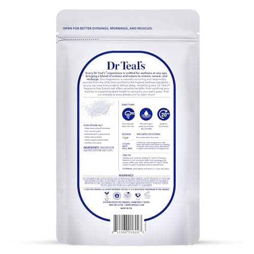 Dr Teal's Epsom Salt Magnesium Soak, Fragrance Free, 4 lbs
