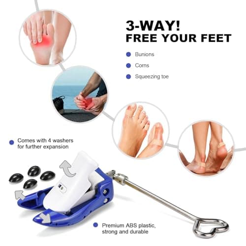 RIRPUAE Boot Stretchers for Cowboy Boots Thick Wide Feet, Adjustable Men Women Shoe High Instep & Width Toe Box Expander (Blue, Men 7.5-13)