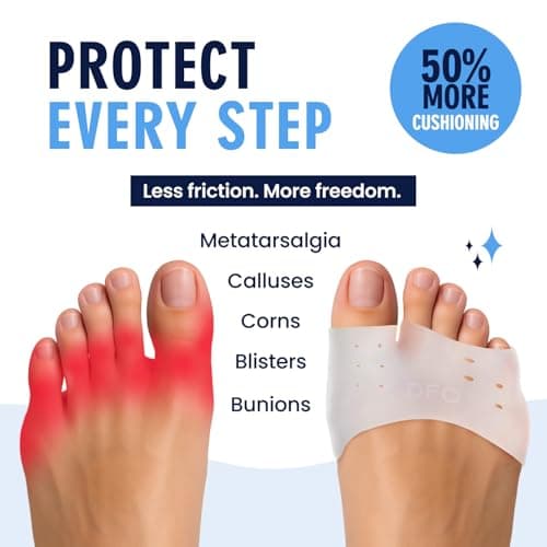 Dr. Frederick's Original Metatarsal Sleeves Plus - 50% More Cushioning - 4 Pieces - Metatarsal Pads for Women & Men