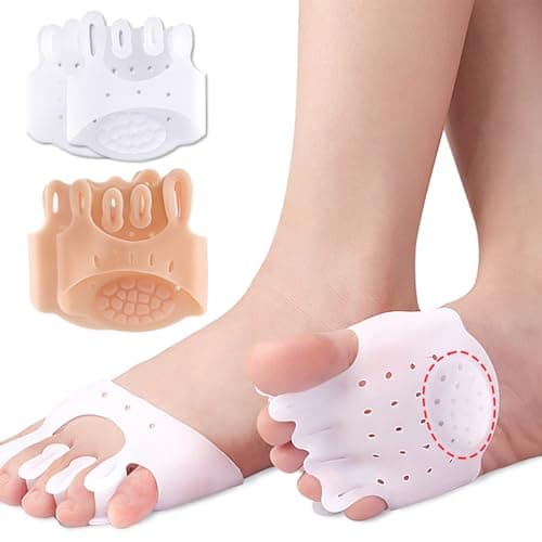 Toe Separator Toe Spacers Toe Straighteners Metatarsal Pad Bunion Pads Hammer Toe Spacers Correct Toes Forefoot Pad Relieve Foot Pain 2 Pairs