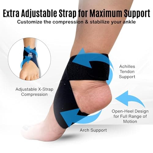 MDUB Ankle X Strap for Achilles Tendon and Planter Fasciitis Support, 1 Pack, Ankle Tendonitis Pain Relief Support Brace, Hiking, Soccer, Basketball, Running, Tennis, Volleyball & Pickleball