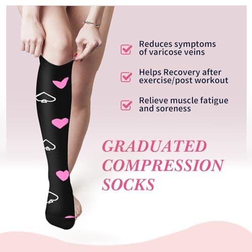 Sooverki Compression Socks for Women & Men 6 Pairs is Best Leg Warmers Knee High Stockings for Cycling Circulation Travel Nurses Essentials Pregnancy Nursing Gifts for Her