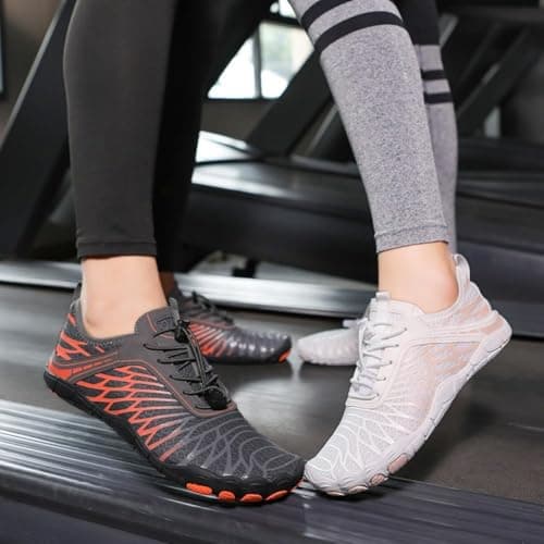 ELETON Barefoot Shoes Women Men,Wide Toe Hiking Barefoot Womens Footwear, Non-Slip Water Shoes Running Shoes Boots Sneakers Unisex White