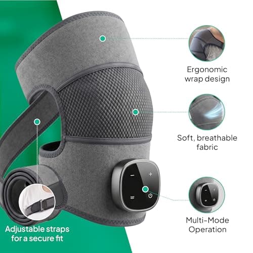 Rejuvacare Shoulder Massager Upgraded 2026 with Heat & Compression, Cordless Rechargeable Vibration Wrap, Adjustable & Portable