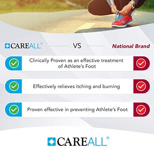 CareAll Tolnaftate Cream USP 1%, 1.0 oz. Tube (4 Pack), Effective Antifungal Treatment and Itch Relief for Athlete’s Foot, Jock Itch, Ringworm, Compare to Leading Brand