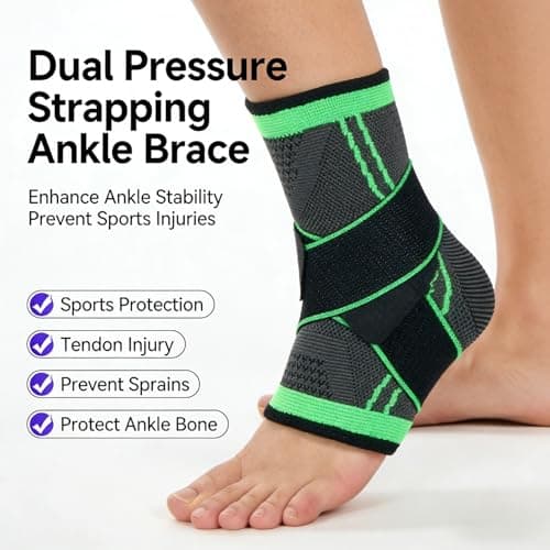FUHUBB RecoverX - Youth Heel & Growth Plate Support Sleeve,Arch Support Socks,Sleeve Brace for Sprained Ankle (Black,Medium)