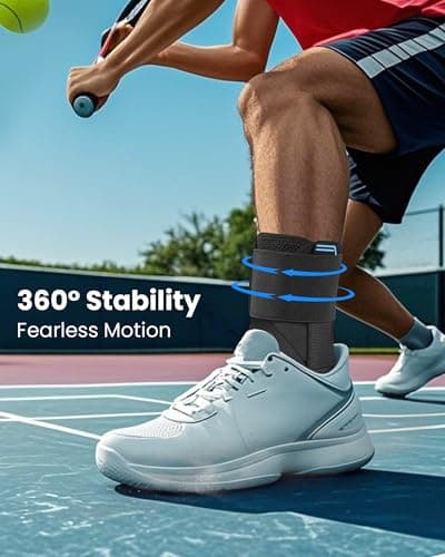 Ankle Brace for Women Men - Ankle Support Brace for Sprained Ankle, Ankle Stabilizer for Achilles, Tendon, Sprain, Injury Recovery, Lace up Ankle wrap for Running, Basketball, Volleyball (Upgrade Ankle Brace, Medium)