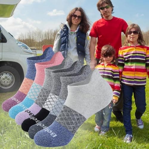 bataidis Women's Casual Ankle Socks Low Cut Athletic Socks 6 pairs (US, Alpha, Medium, Regular, Regular, Blue1)