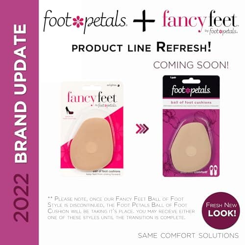 Foot Petals Ball of Foot Cushions, Metatarsal Pad, Lasting Comfort Relief, Prevent Toe Sliding, Overhang, Women's Heels, 1 Pair, Khaki