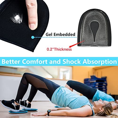JUMPOW Gel Heel Cushion Support for Plantar Fasciitis, Heel Pain & Achilles Tendinitis - Protectors & Pads for Men & Women