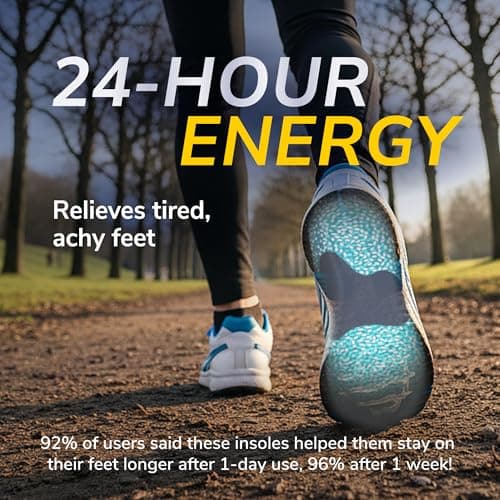 Dr. Scholl's® 24-Hour Energy Multipurpose Insoles, Returns Energy with Every Step, Relieves Foot Pressure & Tired Achy Feet, Memory Foam & Gel Insert, Women's Shoe Size 6-10, 1 Pair