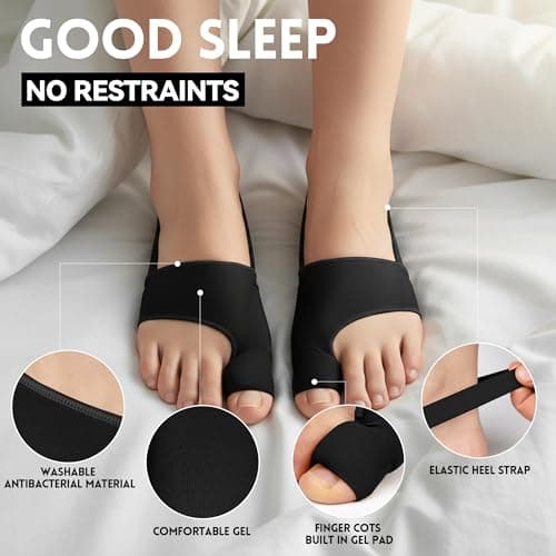 CHJOD 2 PCS Bunion Corrector for Women & Men - Big Toe Straightener with Splint & Pads,Breathable & Comfortable Big Toe Alignment Splint,Bunion Pain Relief Socks for Day/Night Support