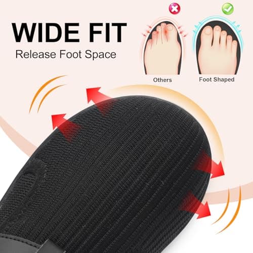 Spesoul Wide Womens Walking Shoes Adjustable Diabetic Shoes Breathable Zero Drop Barefoot Shoe Neuropathy Edema Nursing Shoe Wide Width Sneakers 8.5 Black