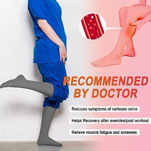 Iseasoo 4 Pairs Compression Socks for Women Circulation-Best Support for Nurses,Running,Athletic,Travel L-XL