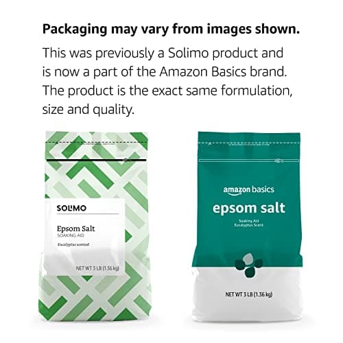 Amazon Basics Epsom Salt Soaking Aid, Eucalyptus Scented, 3 Pound