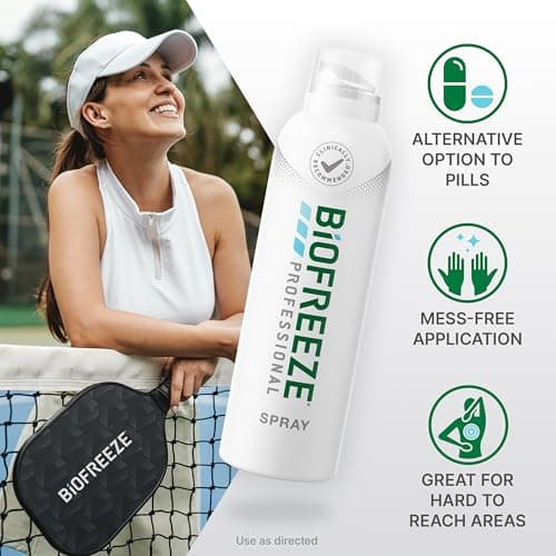 Biofreeze Professional Spray Pain Relief for Knee, Neck, Hip, Joint, Shoulder, & Simple Backache, Arthritis Pain Reliever, Sore Muscle Relief, Colorless Menthol Spray 4 Fl Oz (Pack of 2)