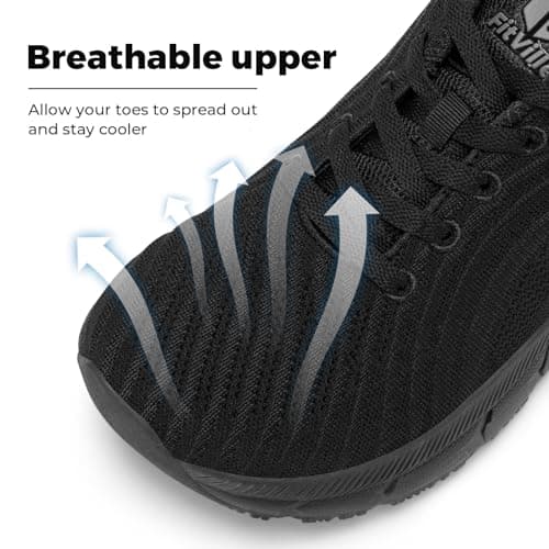 FitVille Extra Wide Width Running Shoes for Men Walking Wide Toe Box Cushioned Well Comfortable Lightweight All Black