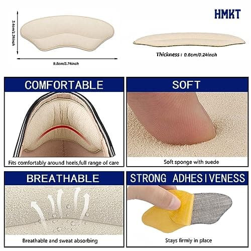 6 Pairs Shoe Inserts for Women, Heel Pads for Shoes Too Big, Heel Grips and Metatarsal Pads Set to Prevent Slipping & Blisters & Foot Pain, Soft Foam Cushion Liners (4 Pairs Heel + 2 Pairs Forefoot)