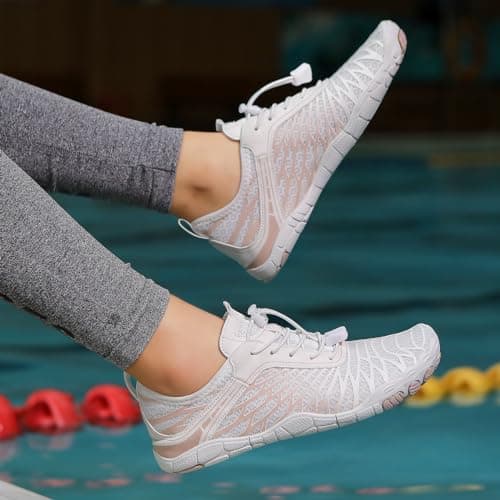 2026 New Barefoot Shoes for Women Mens,Hiking Barefoot Shoes Womens Footwear,Comfortable & Non-Slip Barefoot Vitality Shoe Women's Athletic Footwear,Wide Toe Box Water Shoe for Women Men White