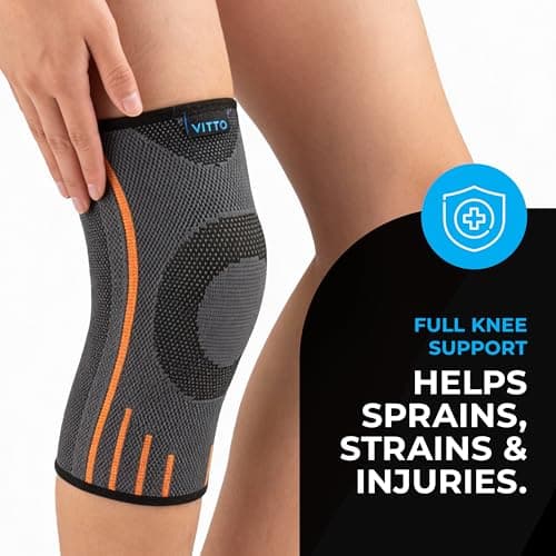 VITTO Kids Knee Brace - Osgood Schlatter Knee Brace Youth, Compression Sleeve for Boys and Girls from 4-14 years old (L)