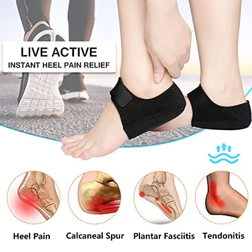 JUMPOW Gel Heel Cushion Support for Plantar Fasciitis, Heel Pain & Achilles Tendinitis - Protectors & Pads for Men & Women
