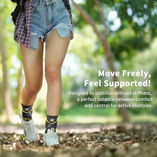 Bracoo 2 Pack Ankle Brace Compression Sleeve for Women & Men, Adjustable Ankle Support Strap for Sprained, Plantar Fasciitis, Pain Relief, Injury Recovery, Running, Workout, GYM, FS60