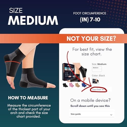 Ankle Brace for Women & Men - Compression Socks 20-30mmHg, Achilles Tendonitis, Plantar Fasciitis Relief, Sprained Ankle, Heel Spurs, Foot Swelling & Fatigue, Arch Support (1 Pair)