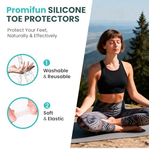 Promifun 24 Pack Pinky Toe Protector – Silicone Toe Sleeves for Corns, Blisters, Nail Loss, and Hammer Toes – Soft Gel Toe Covers for Pain Relief and Friction Protection