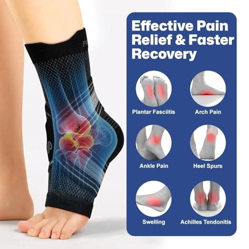 PAPLUS 2 Pairs Ankle Braces for Men & Women Plantar Fasciitis Relief- Adjustable Ankle Support for Foot Pain, Achilles Tendonitis Brace - with Removable Strap for Swelling Black